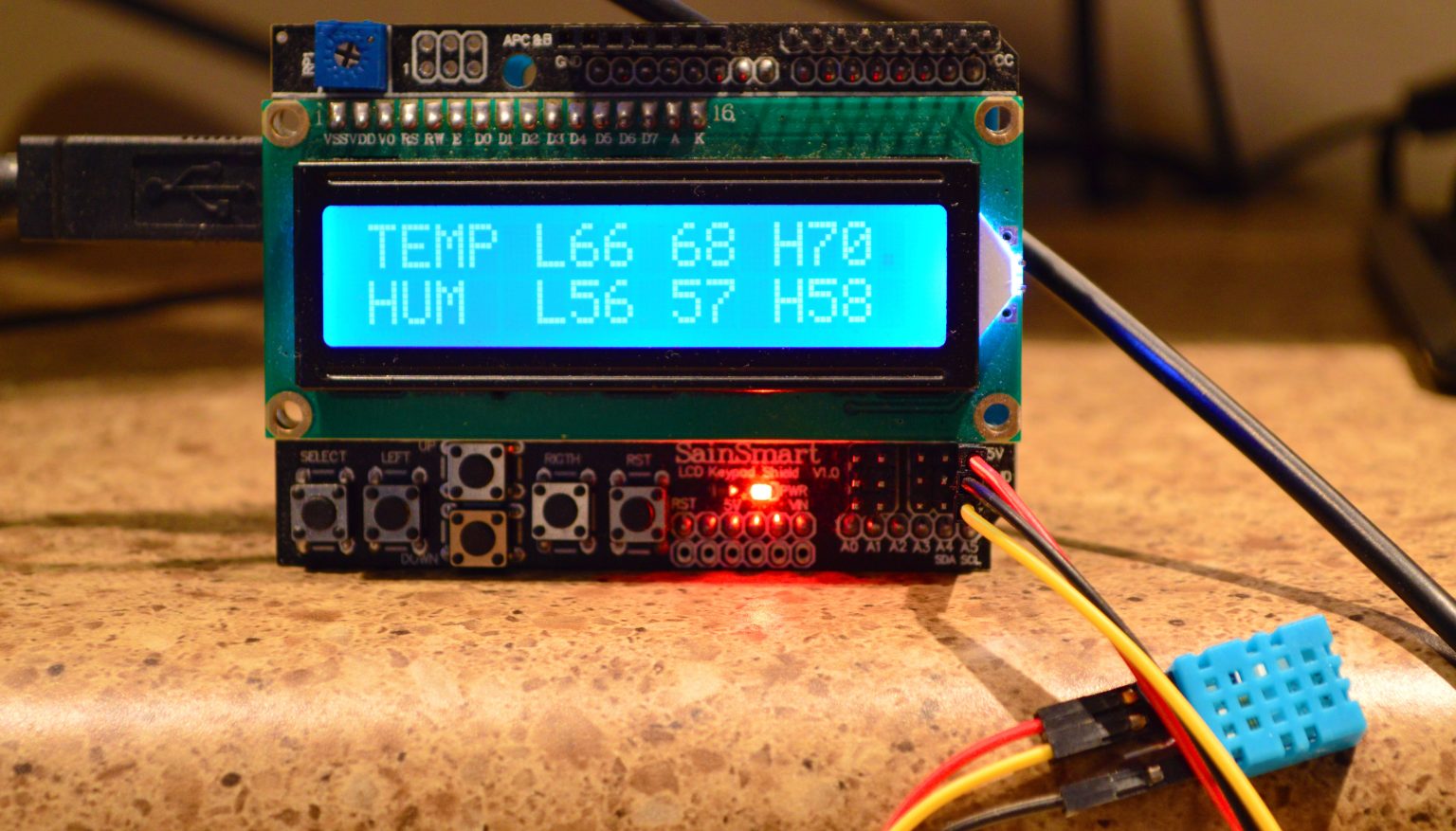 Arduino Lcd Dht11 Temperature Humidity Sensor Steve Zazeski 9929